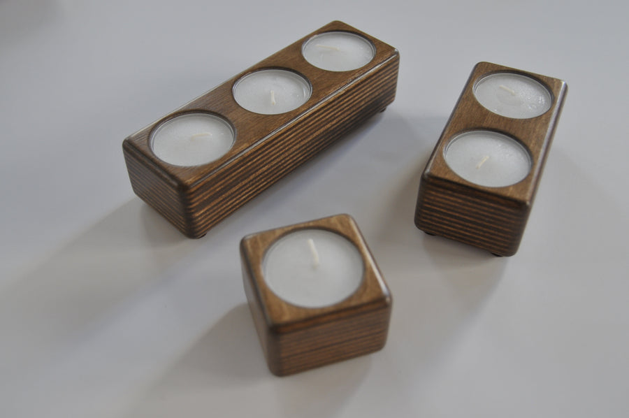 Birch Plywood Tealight Candle Holders