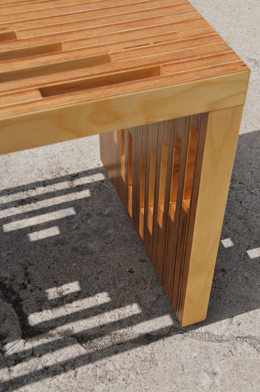 plywood coffee table detail